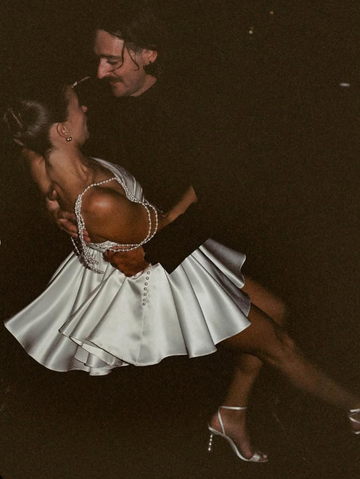 Cute A Line Spaghetti Strap Pearl White Satin Short Homecoming Dress Birthday Dress HZ1023